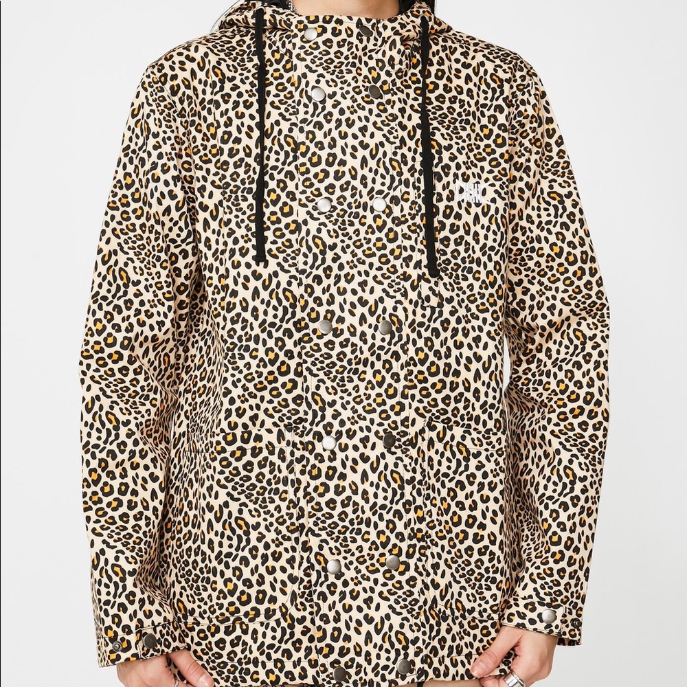 ETHIK LEOPARD SKIN CANVAS HOODIE JACKET